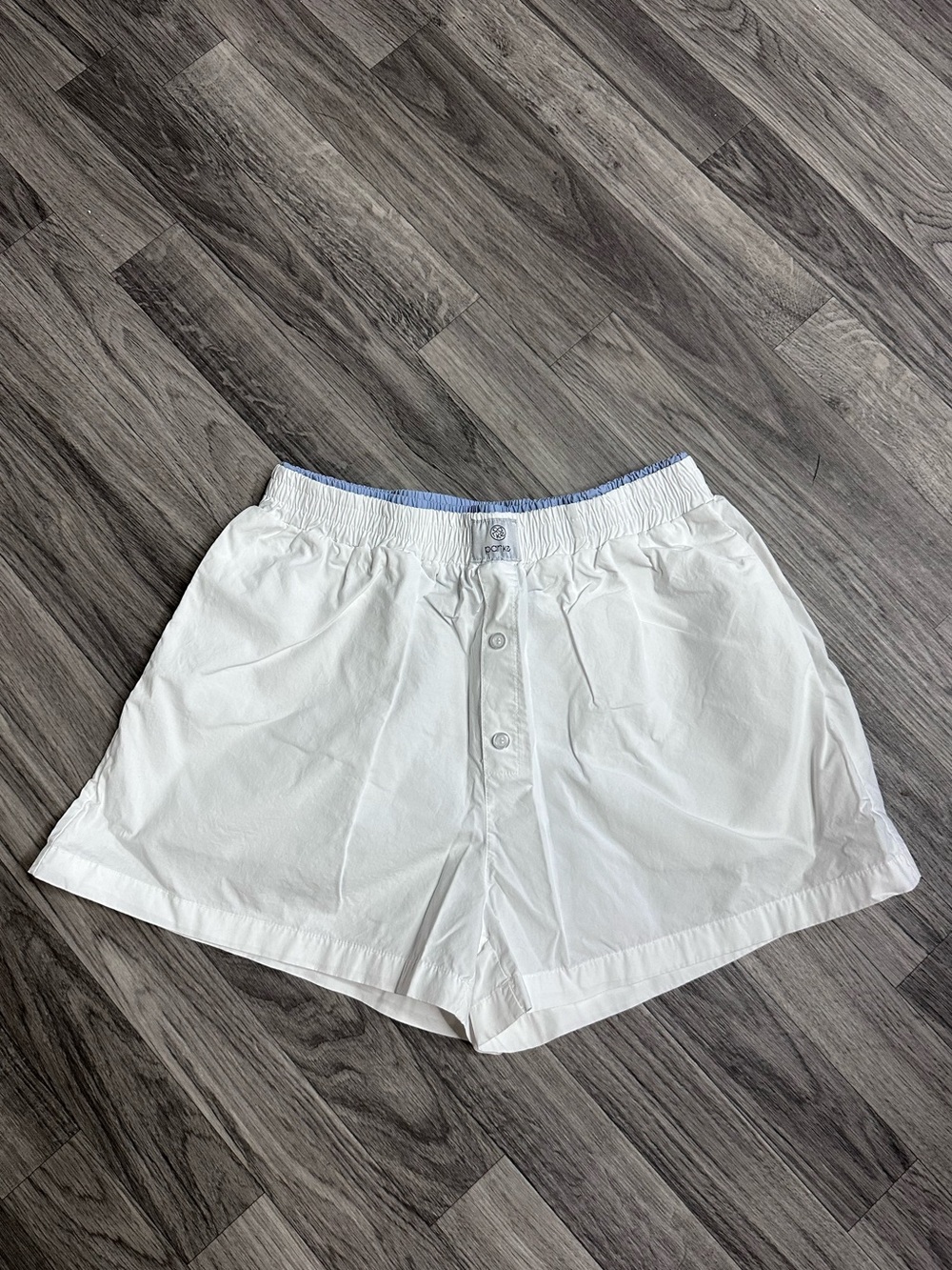 NWOT Parke Double Layer Boxer Shorts White 100% Cotton M